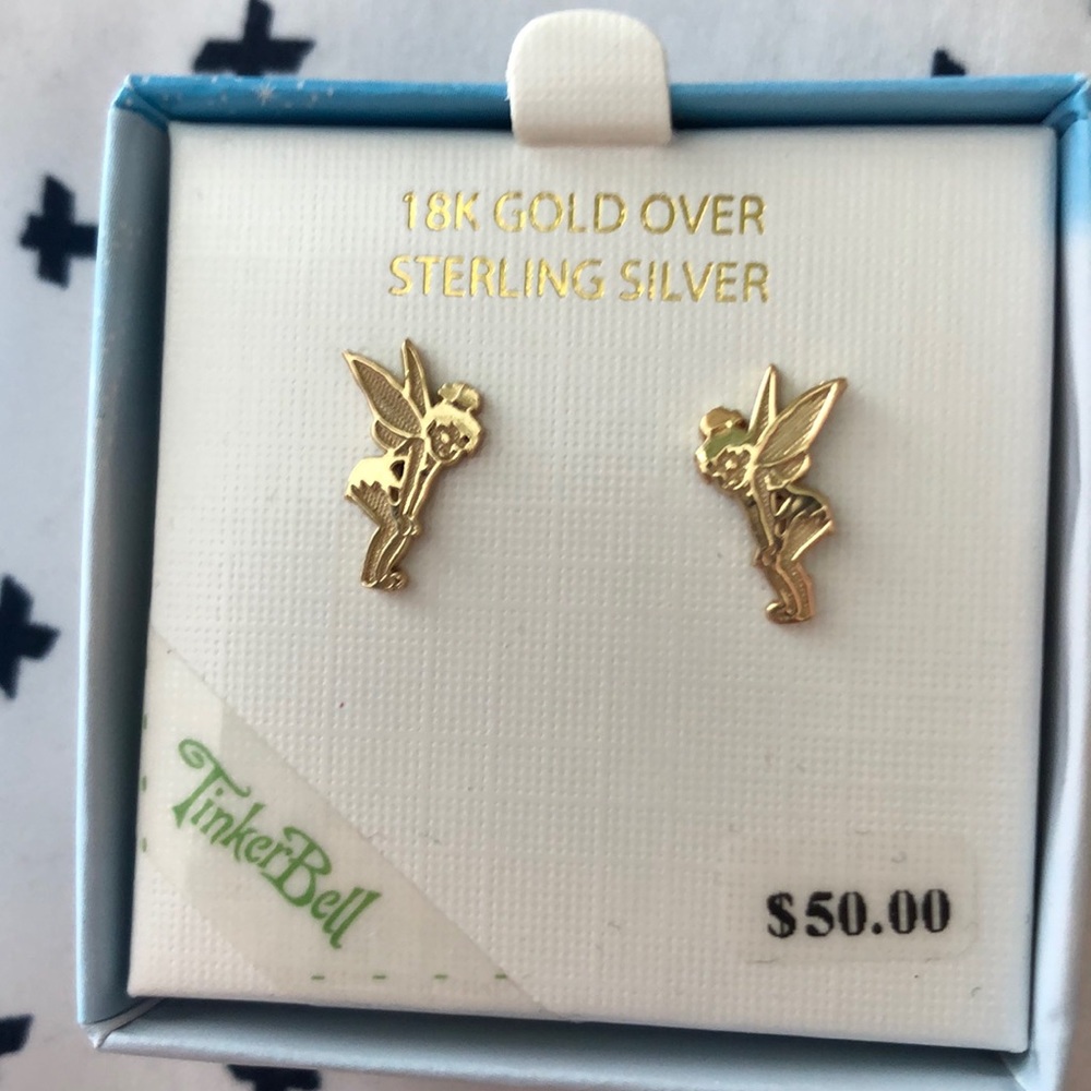 disney tinker bell pair of earrings